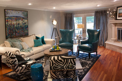Inspiration for a contemporary open concept living room remodel in Wichita