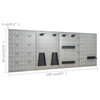 vidaXL Workbench Black 47.19'' Steel Work Table Storage Organizer