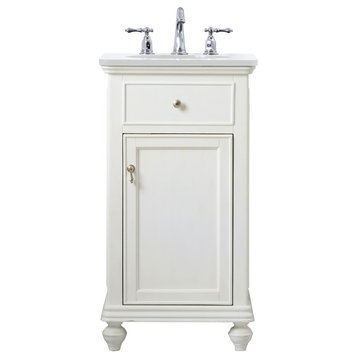 Elegant 19" Single Bathroom Vanity in Antique White