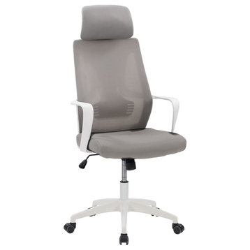 UrbanPro Fabric Mesh Back Office Chair in Gray and White