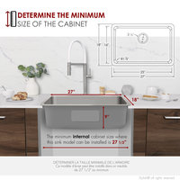 STYLISH 27 inch Single Bowl Undermount and Drop-in Stainless Steel Kitchen Sink