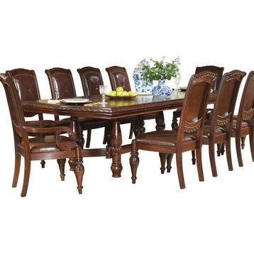 Antoinette Extension Dining Table in Cherry and Mahogany Finish