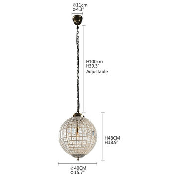 MIRODEMI® Vence Royal Empire Ball Style Chandelier, D15.7