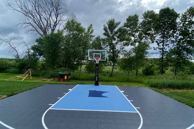 Classic back garden in Minneapolis with an outdoor sport court.