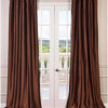 Copper Brown Blackout Faux Silk Taffeta Curtain Single Panel