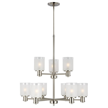 Norwood 9-Light Chandelier, Brushed Nickel