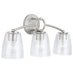 Capital Lighting - Capital Lighting 137931AS-488 Oran - 3 Light Bath Vanity - APPLICATIONS: Perfect for use over kitchen counterOran 3 Light Bath Va Antique Silver ClearUL: Suitable for damp locations Energy Star Qualified: n/a ADA Certified: n/a  *Number of Lights: Lamp: 3-*Wattage:100w E26 Medium Base bulb(s) *Bulb Included:No *Bulb Type:E26 Medium Base *Finish Type:Antique Silver
