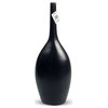 Bottle Ceramic Short Vase in Black Matte 16"H