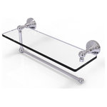 Allied Brass - Waverly Place Paper Towel Holder with 16" Glass Shelf, Polished Chrome - Maximize space and efficiency with this beautiful glass shelf and paper towel holder combination.  Made of solid brass and tempered glass this classic unit will enhance any kitchen.