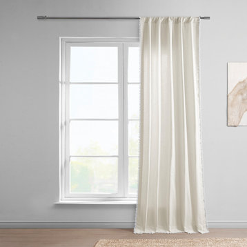 Channing Modern Hampton Textured Cotton Curtain Single Panel, 50W x 84L