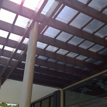 Fiberglass Pergola with Fixed Canopy in Coconut Grove, FL