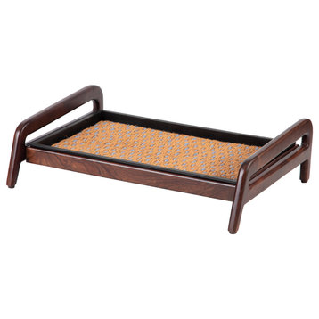 Single-Tier Brown Stand With 2-Pair Rubber Boot Tray My Blue Heaven