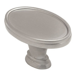 Cosmas - Cosmas 9998SN Satin Nickel Oval Cabinet Oblong Knob, Set of 5 - Cabinet And Drawer Knobs