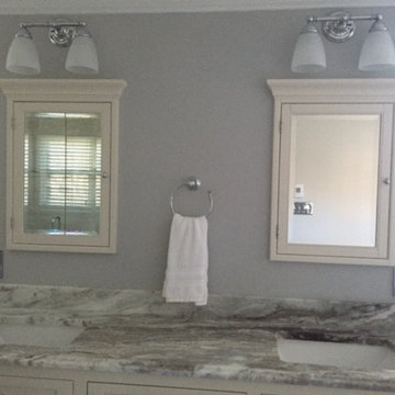 Double vanity with recessed medicine cabinets