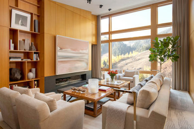 Trendy living room photo in Denver