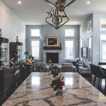 View of the Great Room from the kitchen island