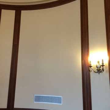 Sound-absorping stretch ceilings and walls inside governmental building