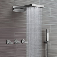 Fontana Reno Wall Mount Chrome Rain Shower Mixer Set - Contemporary ...