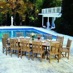 Kingsley-Bate Essex 122" Oval Extension Table - Outdoor Dining Tables