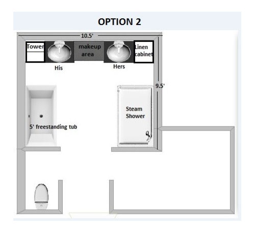 Bathroom Remodel - Option 1 or Option 2?