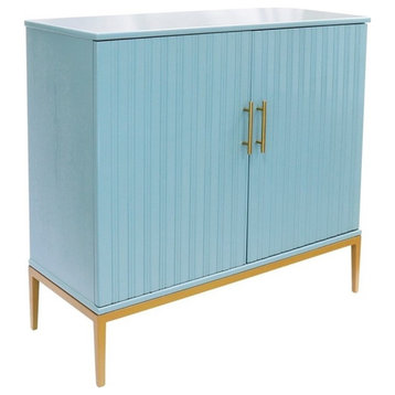 Pasargad Home Edgar Storage Cabinet with 2 Doors & Gold Metal Handle
