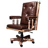 Montana Woodworks Glacier Country Wood Upholstered Office Chair in Brown