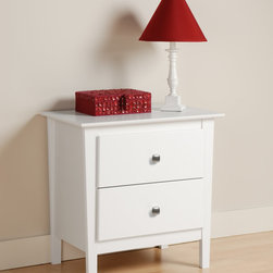 Prepac Berkshire 2-Drawer Nightstand in White - Nightstands And Bedside Tables