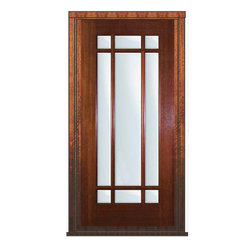 Pre-hung Patio Single Door 80 Mahogany 9 Lite Marginal TDL Glass - Patio Doors