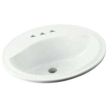 Sterling 442004 Sanibel 20-1/4" Drop In Bathroom Sink With Three - White