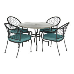 Wrought Iron 5pc Dining Set - Outdoor Dining Sets