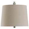 Blue and Brown Poly Table Lamp With Heathered Taupe Shade