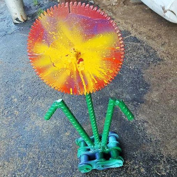 Whimsical garden art sculptures