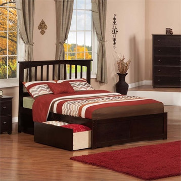 AFI Mission Full Solid Wood Bed with Storage Drawers in Espresso