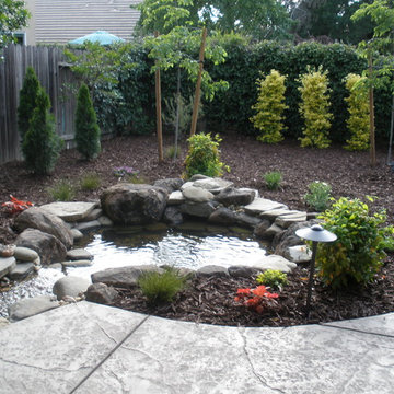 Rocklin Waterfall and Creek Running Through Patio