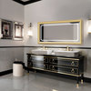 LED Lighted Bathroom Mirror, Gold Frame, 60"x30"