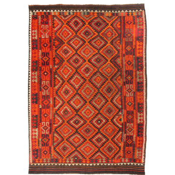 Oriental Kilim Afghan Antique 12'8"x9'2"