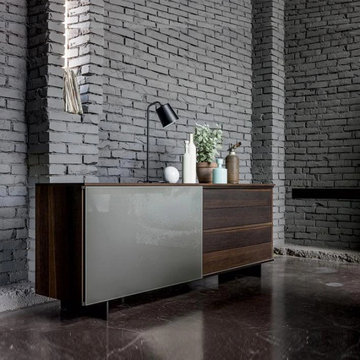 Slide sliding door wooden sideboard by Dall'Agnese