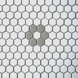 Rosette Hex Tile Pattern Made to Order at MosaicTile.com - Mosaic Tile