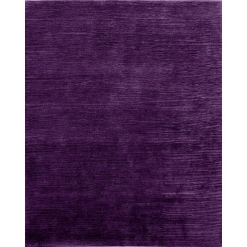 Solid Purple Rose Shore Wool Rug, 4'x6'
