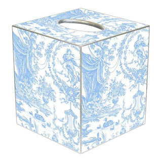 Marye-Kelley - Aqua Asian Toile Tissue Box Cover