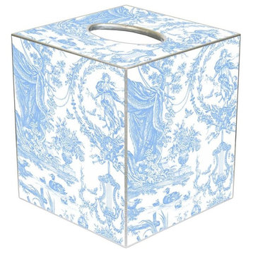 TB444 - Blue Toile Tissue Box Cover
