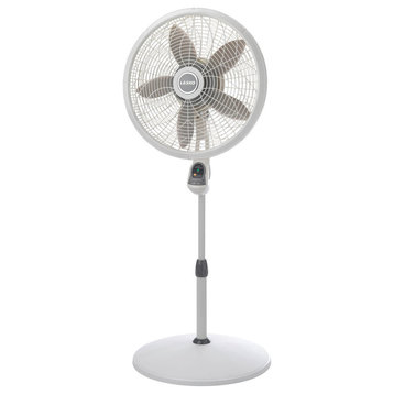 18" Adjustable White Pedestal Fan With Remote