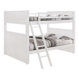 Beatrice White Full Over Full Bunk Bed Transitional Bunk Beds