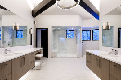 Example of a trendy bathroom design in Denver