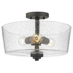 Acclaim Lighting - Acclaim Rowe 3-Light Semi-Flush Mount, Oil-Rubbed Bronze - Semi-flush and totally smart. Rowe features an easygoing design that will enrich any style of decor. A seeded, glass drum shade with metal hardware available in three finishes.