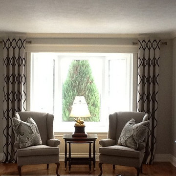 Drapery Side Panels with Emblishment Studding on Pleats