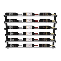 VintageViewÂ® - VintageViewÂ® 18 Bottle Six Row Wine Wall, Chrome Rods - Wine Racks
