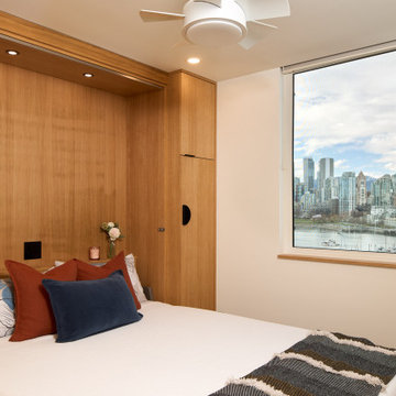 Contemporary Millwork | Warm Wood Veneer & Modern White Millwork | Vancouver, BC