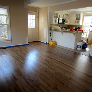 EAST HAMPTON: RUSTIC RED OAK REFINISHED WITH FRUITWOOD STAIN AND BONA TRAFFIC HD