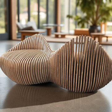 Parametric Wooden Bench "Flover Petals"— Customizable Indoor/Outdoor Seating